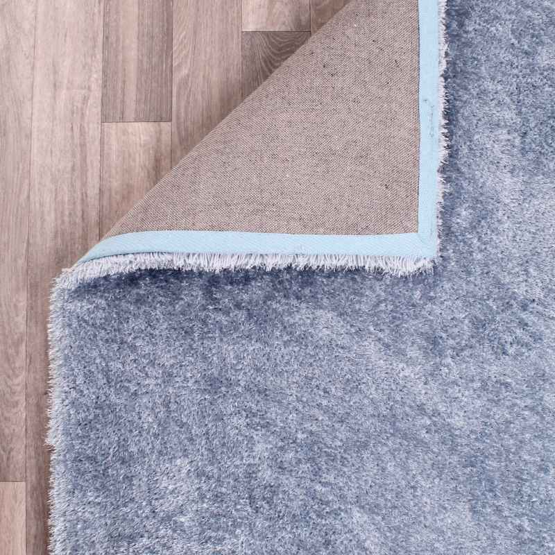 Indigo Plain Shaggy Rugs in Blue