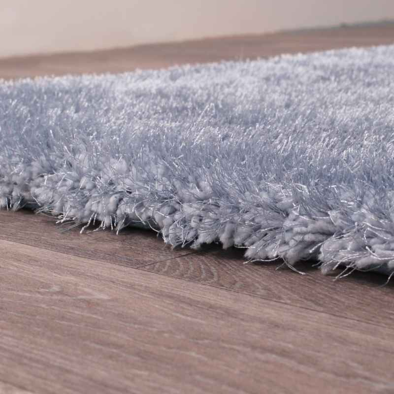 Indigo Plain Shaggy Rugs in Blue