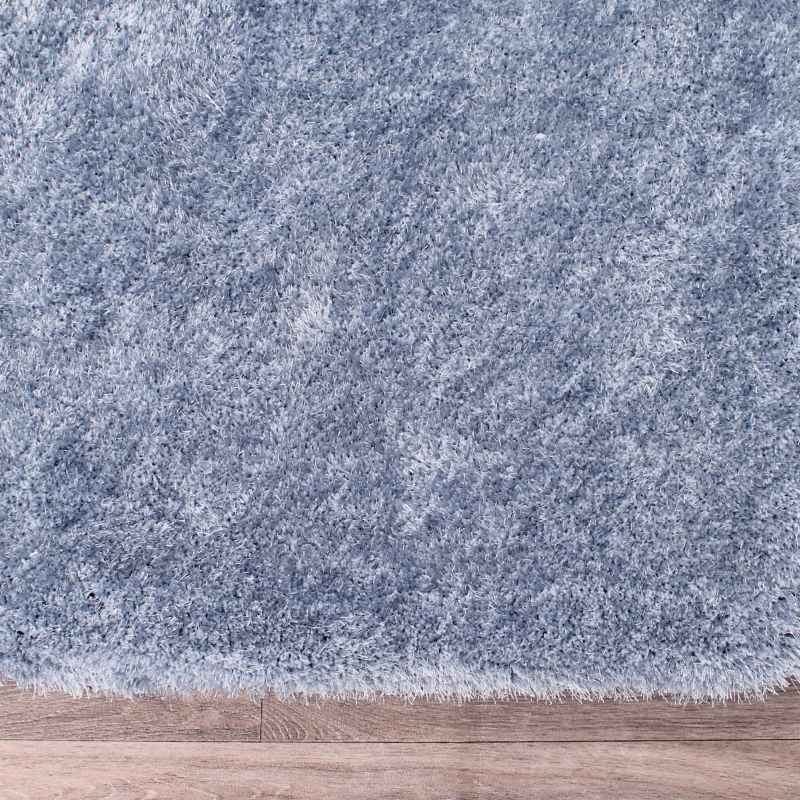 Indigo Plain Shaggy Rugs in Blue