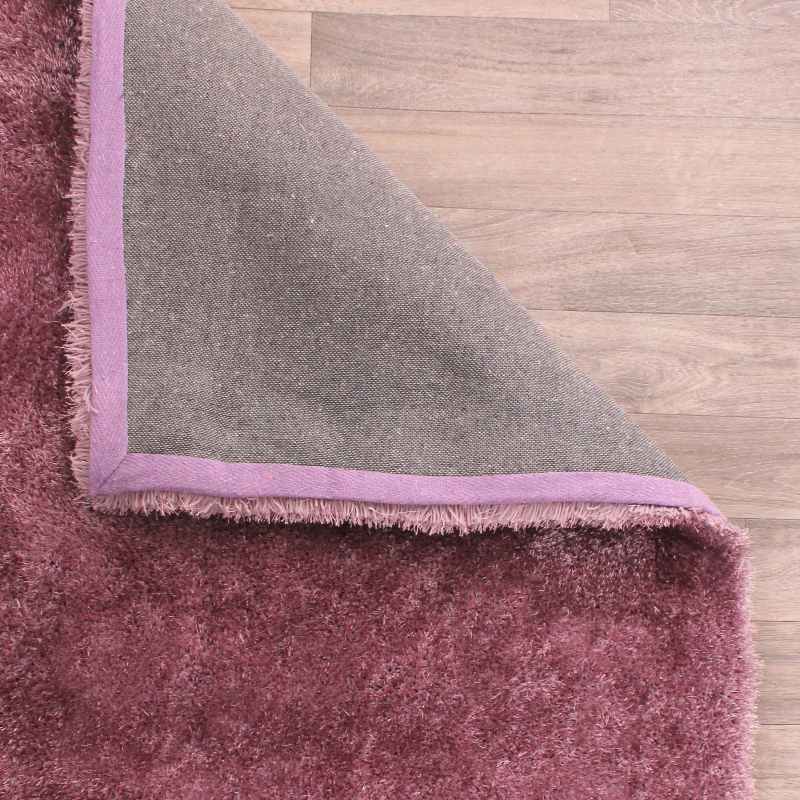 Indigo Plain Shaggy Rugs in Mauve Purple