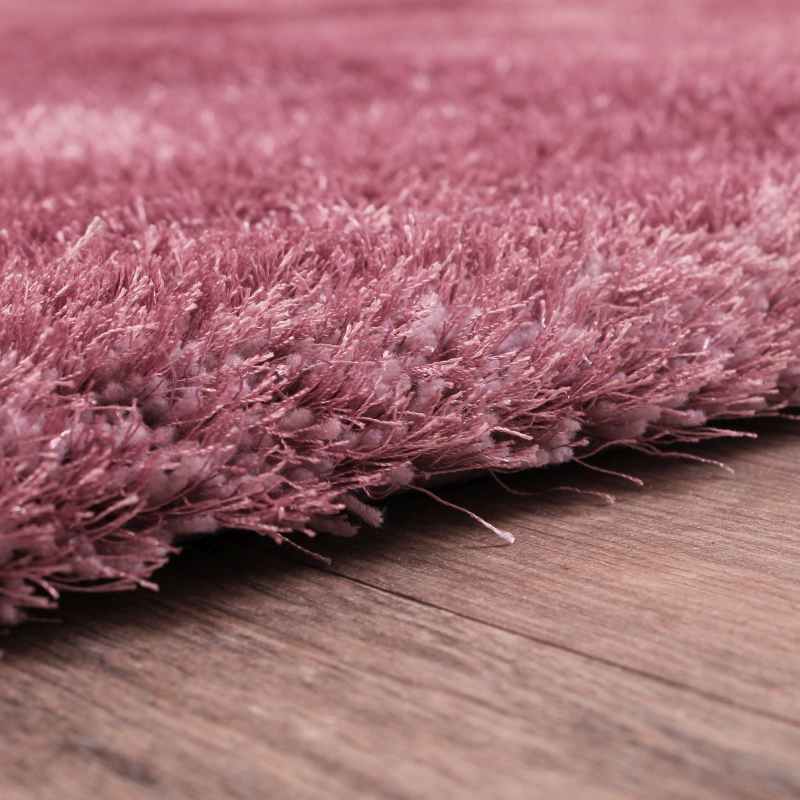 Indigo Plain Shaggy Rugs in Mauve Purple