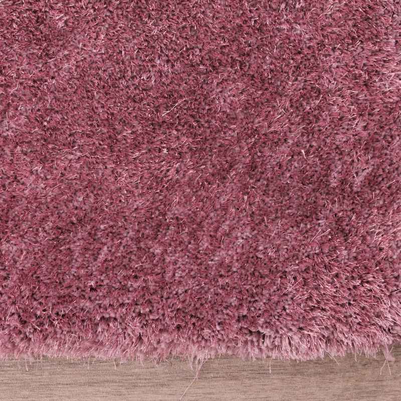 Indigo Plain Shaggy Rugs in Mauve Purple