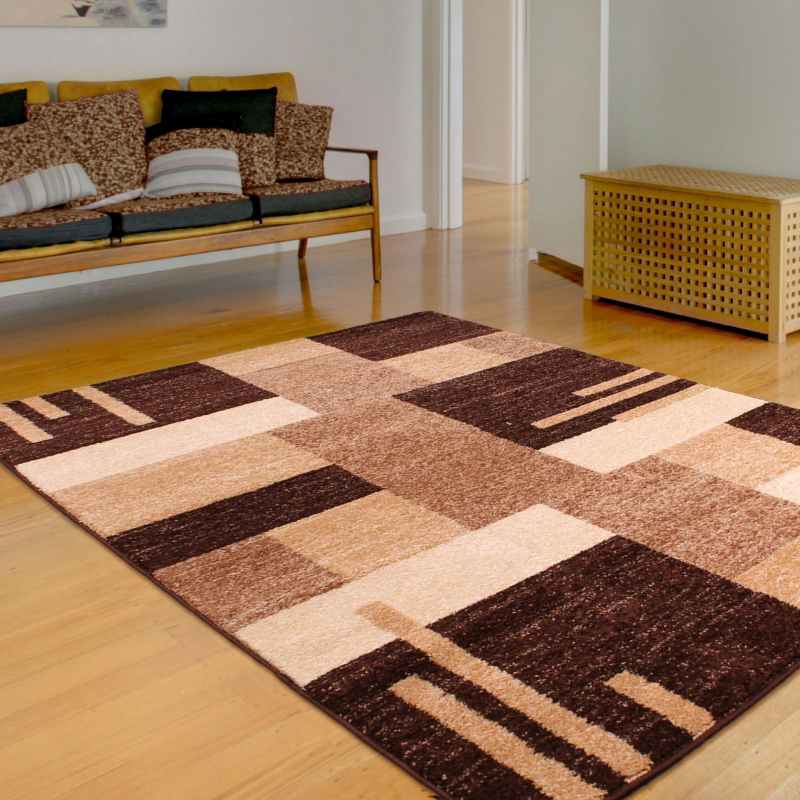 Spirit Blocks Geometric Rugs in Brown