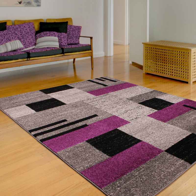 Spirit Blocks Geometric Rugs in Purple