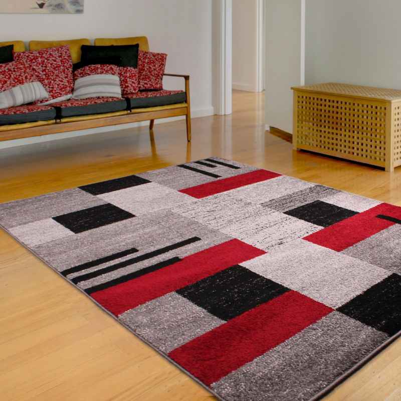 Spirit Blocks Geometric Rugs in Red