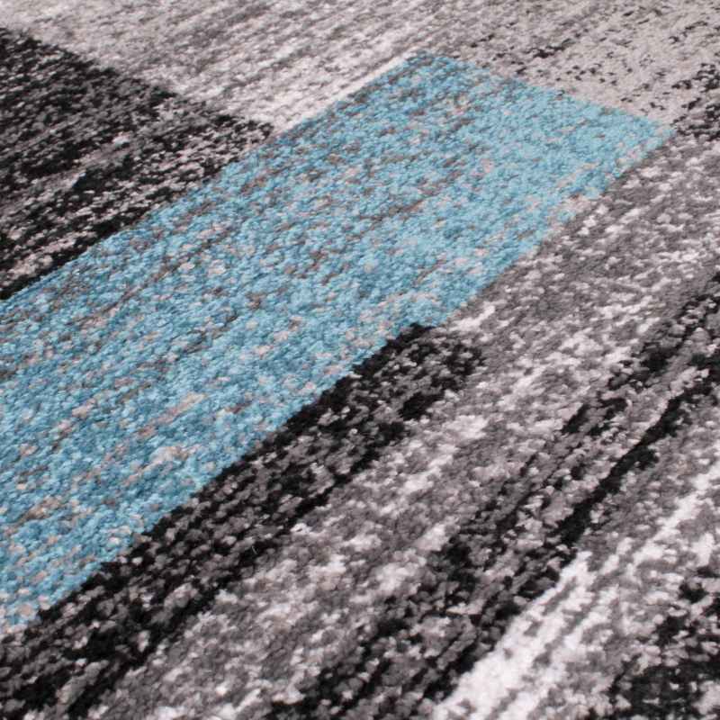 Spirit Blocks Geometric Rugs in Teal Green