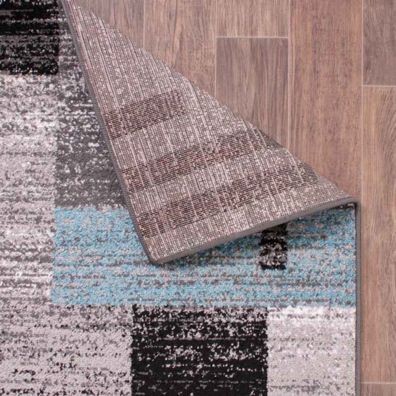 Spirit Blocks Geometric Rugs in Teal Green