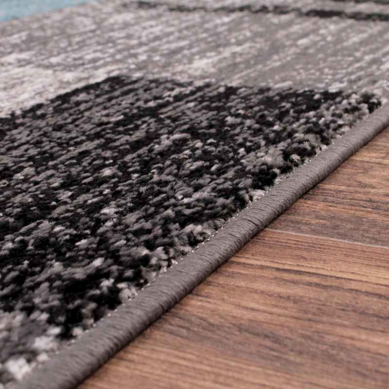 Spirit Blocks Geometric Rugs in Teal Green