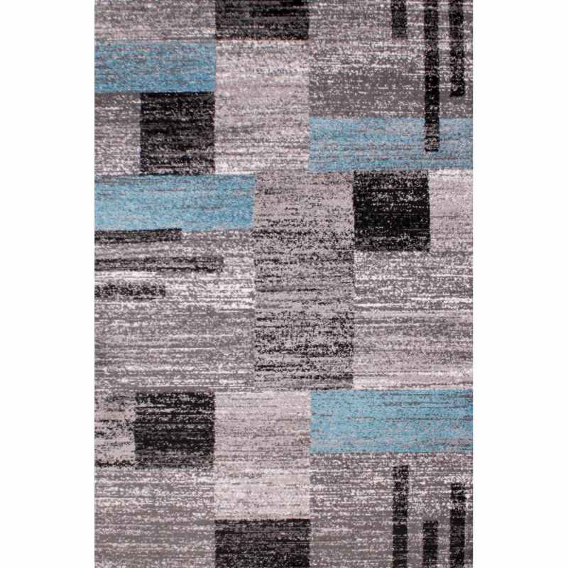 Spirit Blocks Geometric Rugs in Teal Green