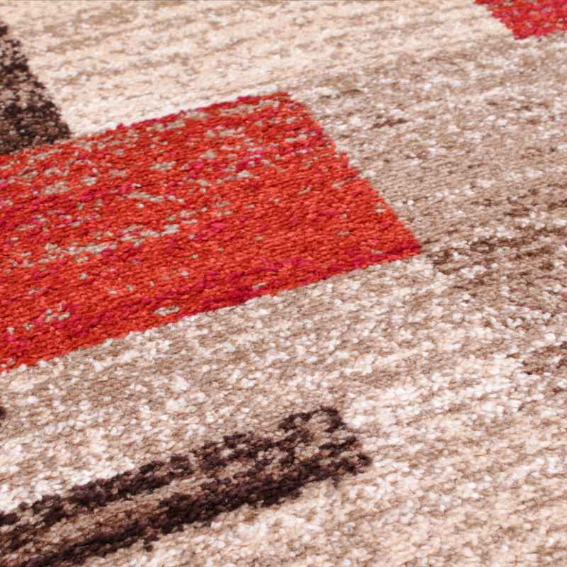 Spirit Blocks Geometric Rugs in Terracotta Orange