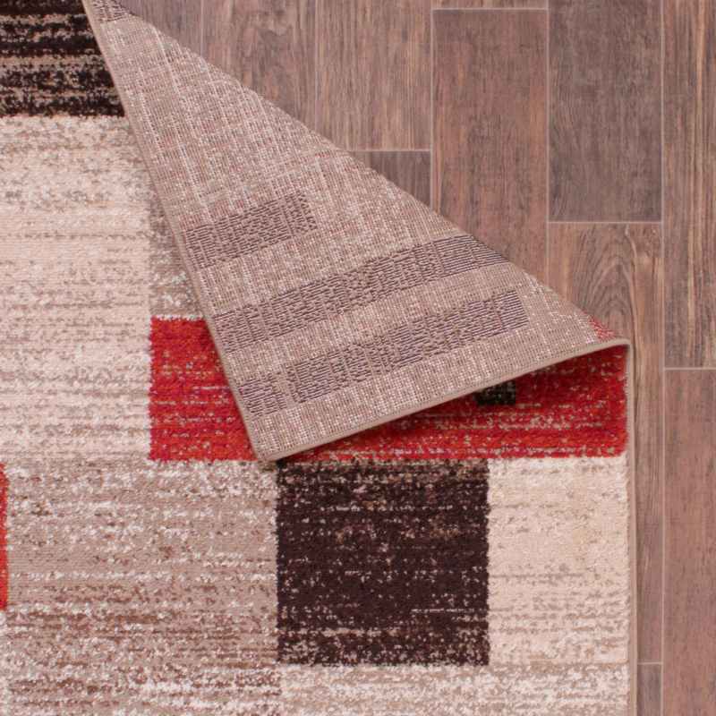 Spirit Blocks Geometric Rugs in Terracotta Orange