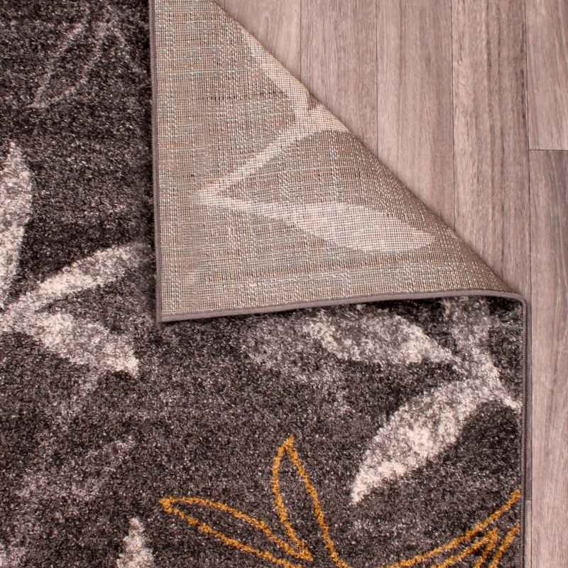 Spirit Leaf Botanical Rugs in Grey Ochre