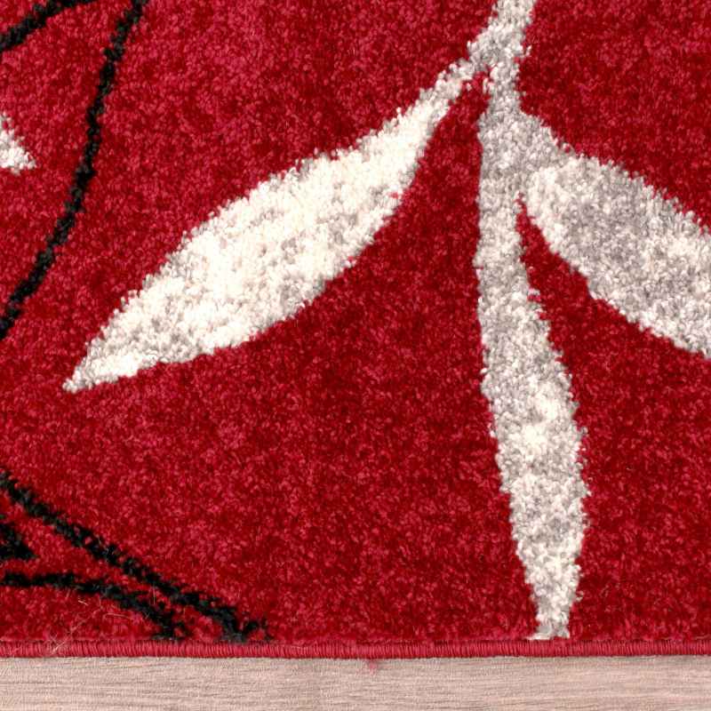 Spirit Leaf Botanical Rugs in Red