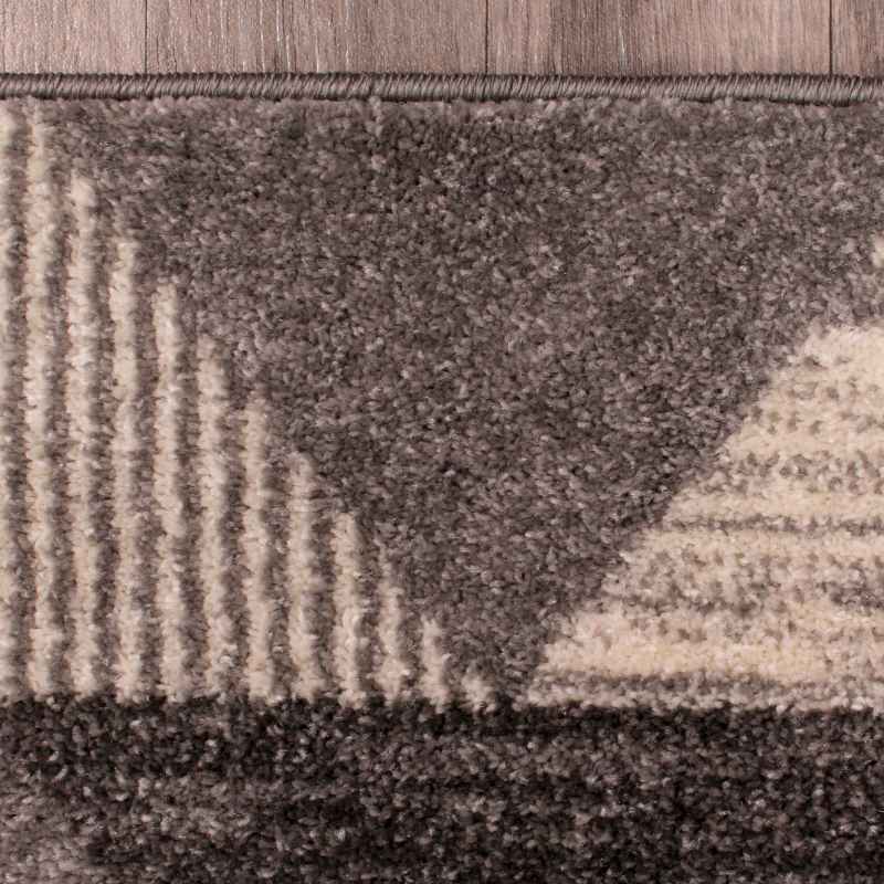Spirit Triangle Modern Geometric Rugs in Grey