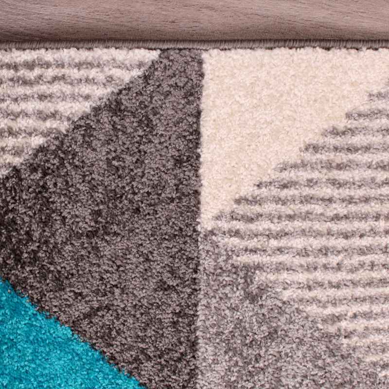 Spirit Triangle Modern Geometric Rugs in Ochre Teal