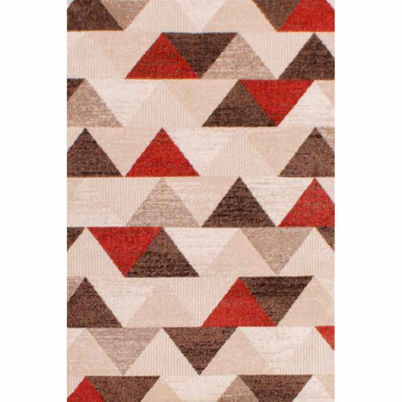 Spirit Triangle Modern Geometric Rugs in Ochre Terracotta