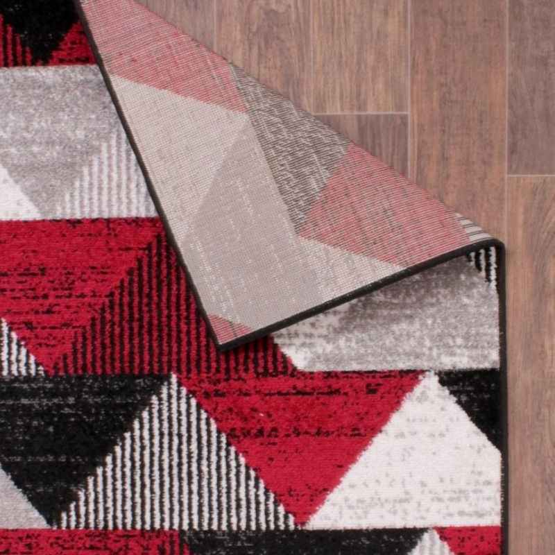 Spirit Triangle Modern Geometric Rugs in Red