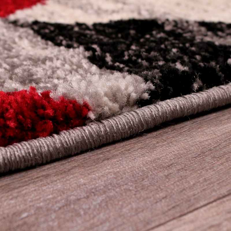 Spirit Triangle Modern Geometric Rugs in Red