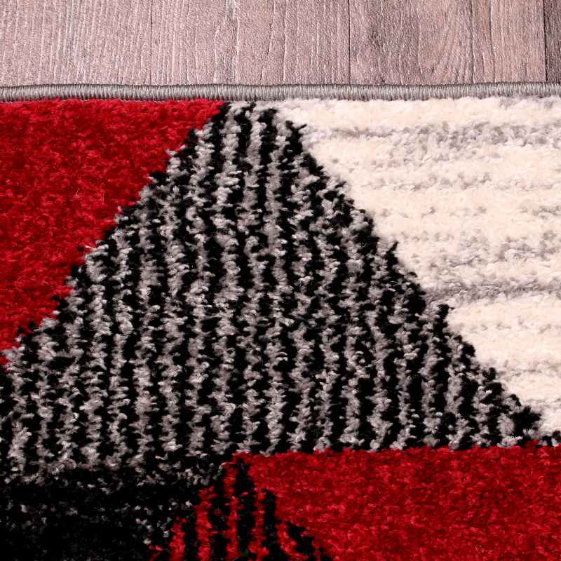 Spirit Triangle Modern Geometric Rugs in Red