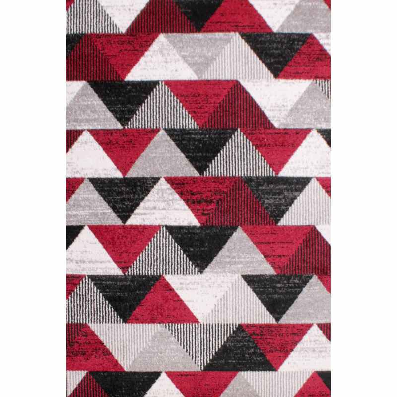 Spirit Triangle Modern Geometric Rugs in Red