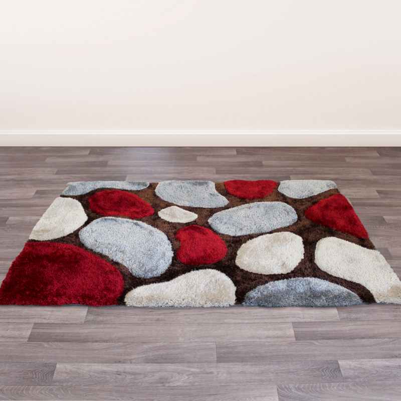 Stepping Stones Rugs in Grey Red