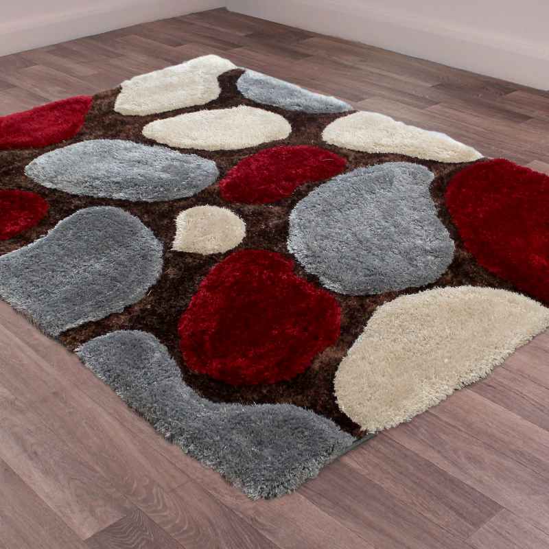 Stepping Stones Rugs in Grey Red