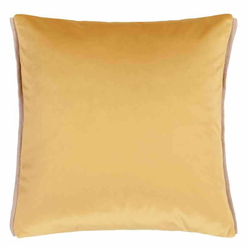 Velluto Velvet Plain Cushion by Designers Guild in Alchemilla Yellow