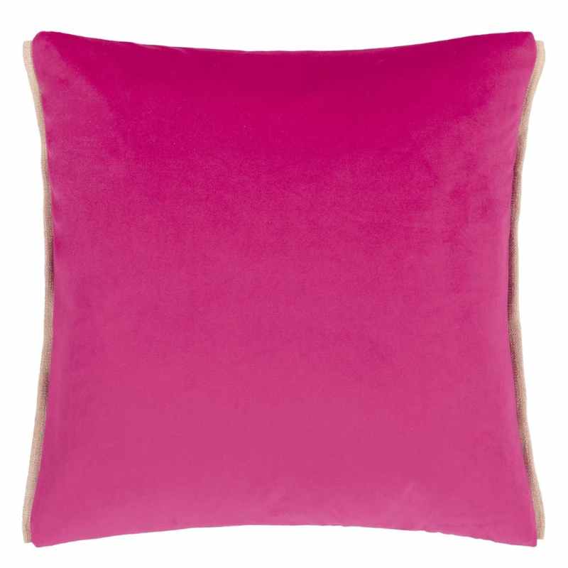 Velluto Velvet Plain Cushion by Designers Guild in Magenta Pink