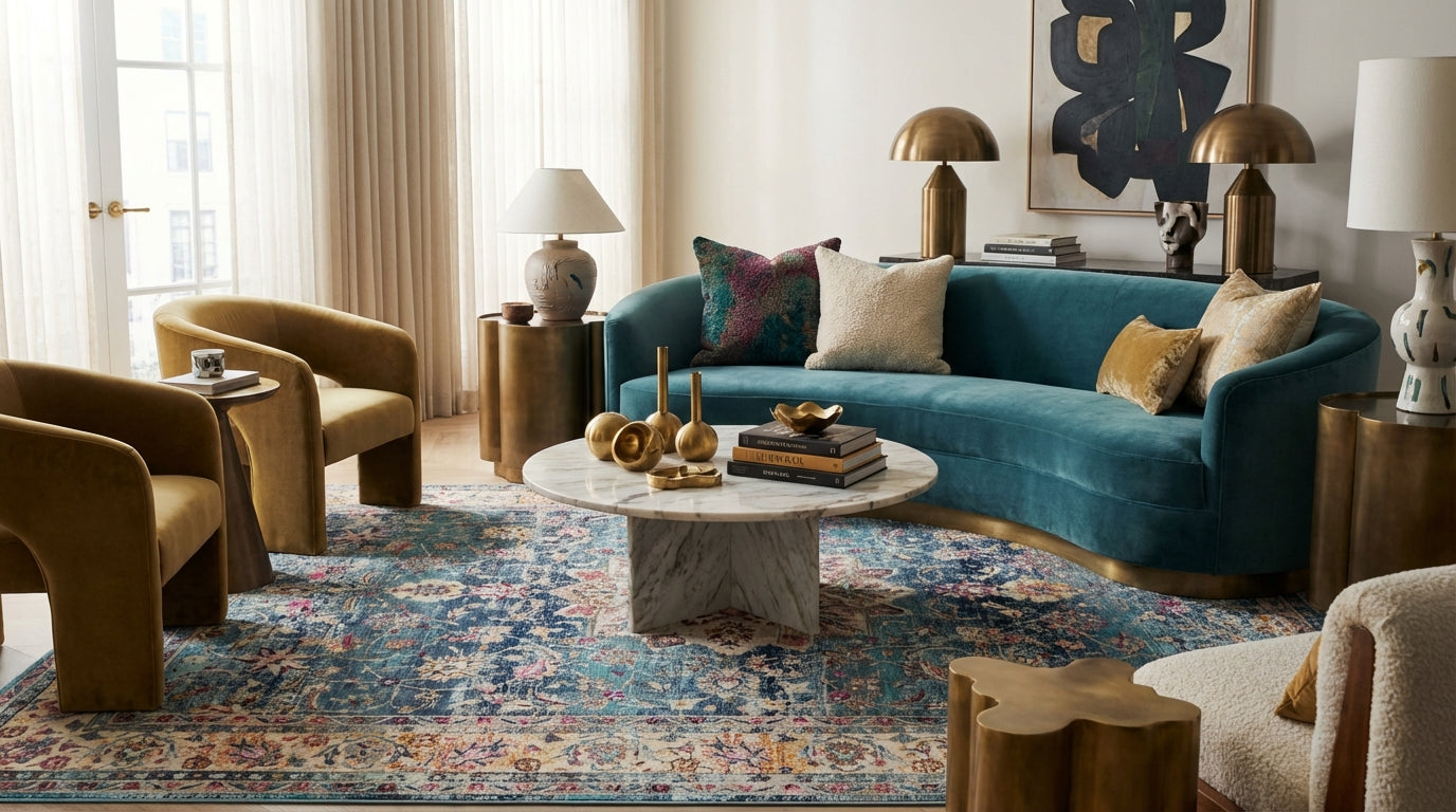 Vintage Kashan VKA01 Blue Rug RS