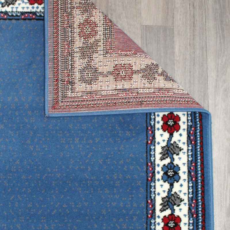 Valencia Plain Bordered Rugs in Blue