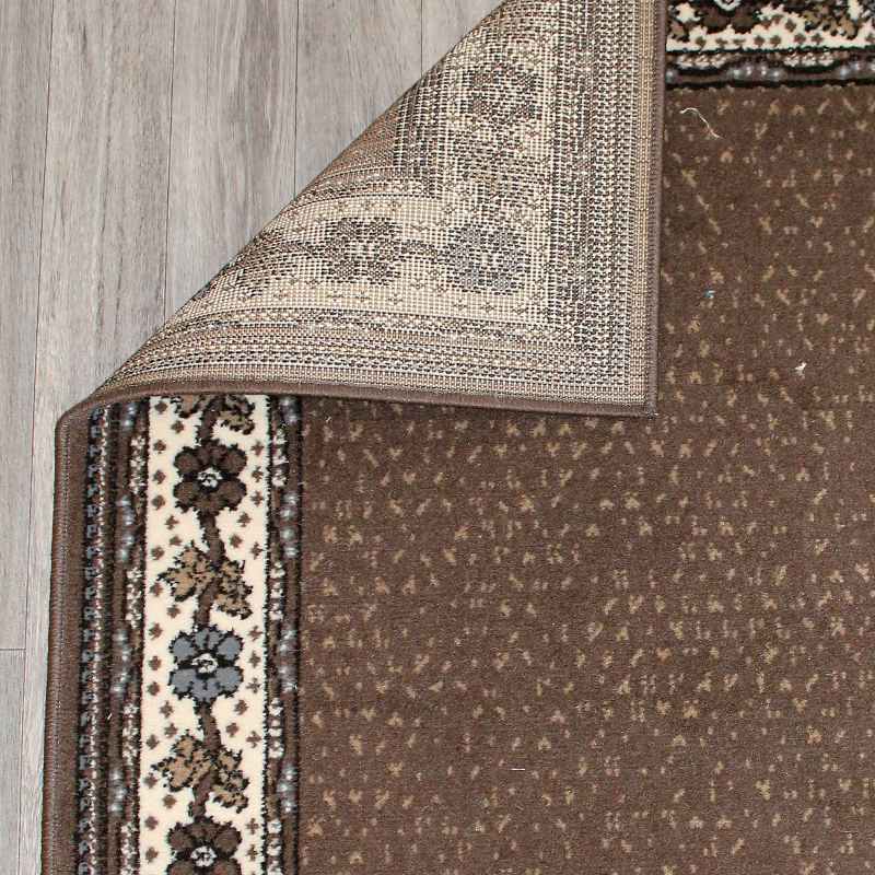 Valencia Plain Bordered Rugs in Chocolate Brown
