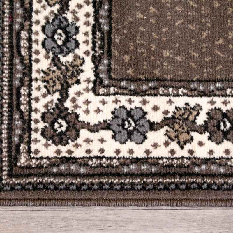 Valencia Plain Bordered Rugs in Chocolate Brown