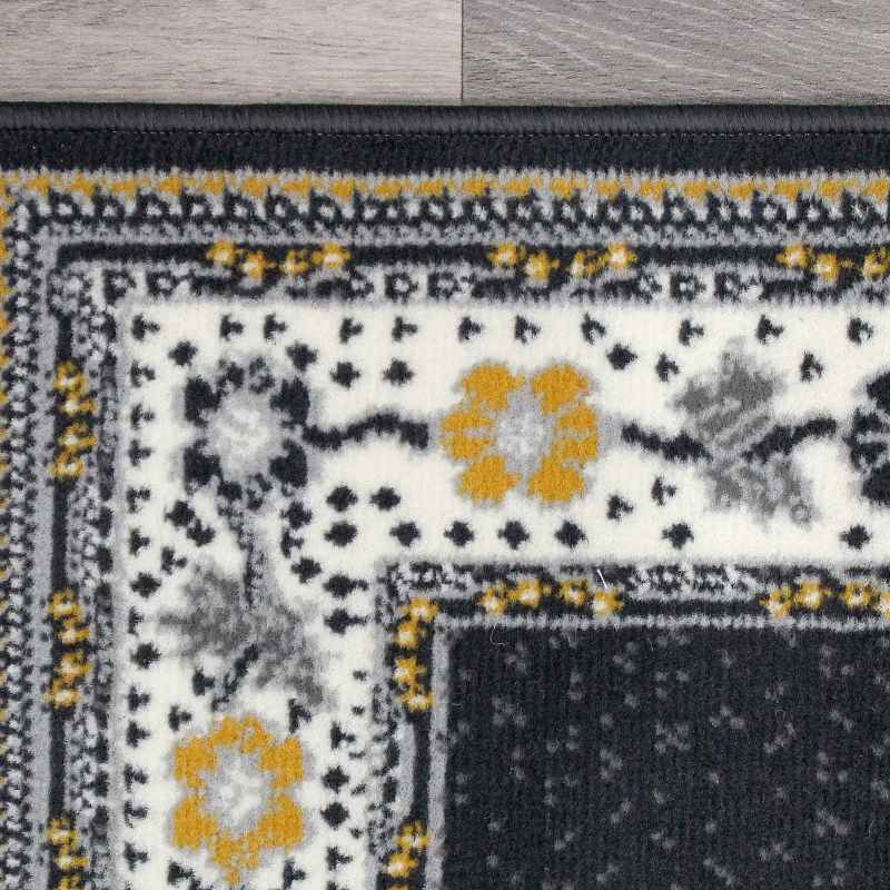 Valencia Plain Bordered Rugs in Grey Mustard