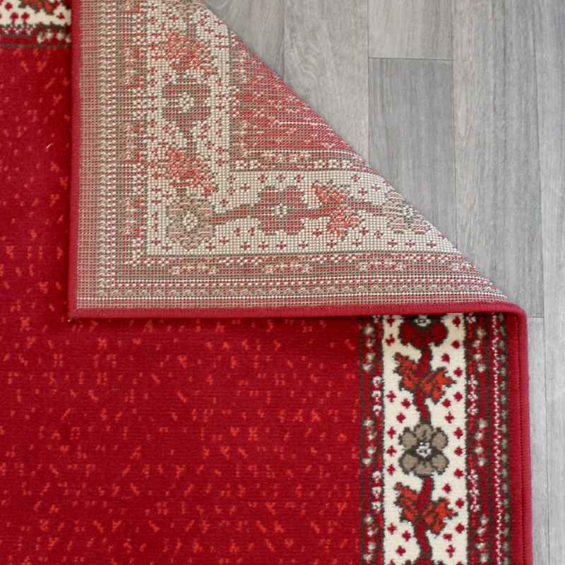 Valencia Plain Bordered Rugs in Red