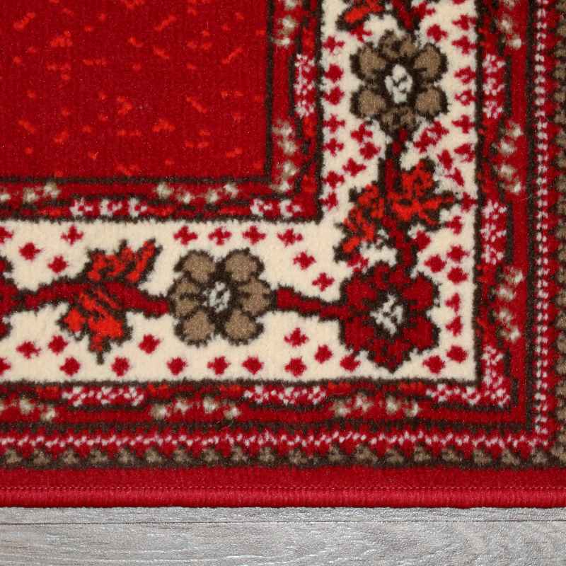 Valencia Plain Bordered Rugs in Red