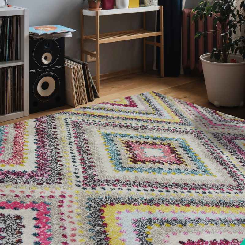 Villa Tribal Modern Geometric Rugs in Multi