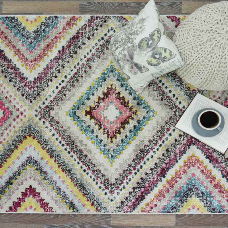 Villa Tribal Modern Geometric Rugs in Multi