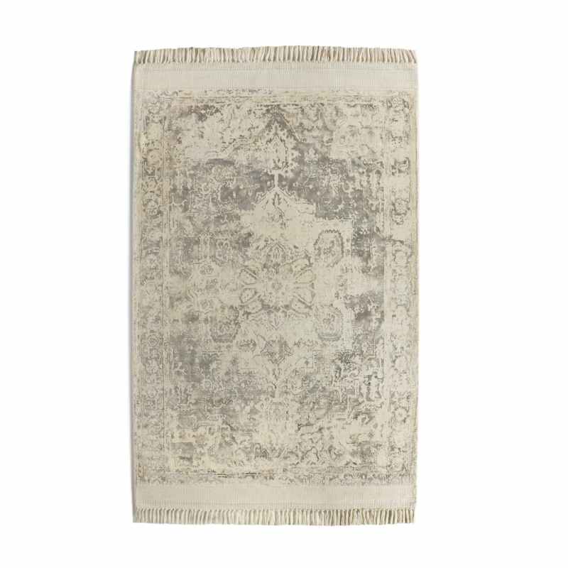 Vintage Fringe Traditional Distressed Rugs in Mocha Oyster