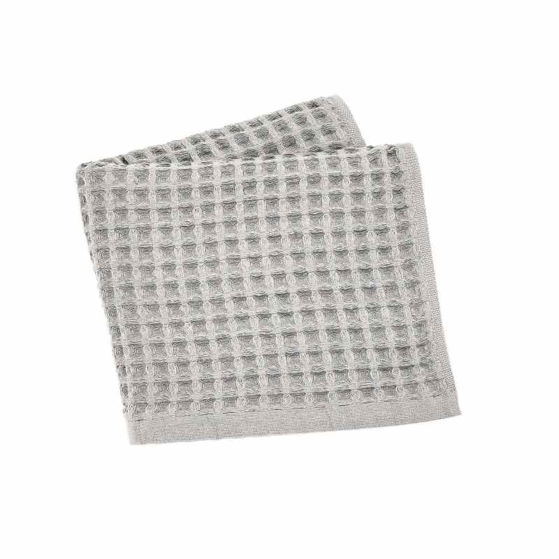 Waffle Cotton Plain Bath Towels By Peri Home in Platinum Grey