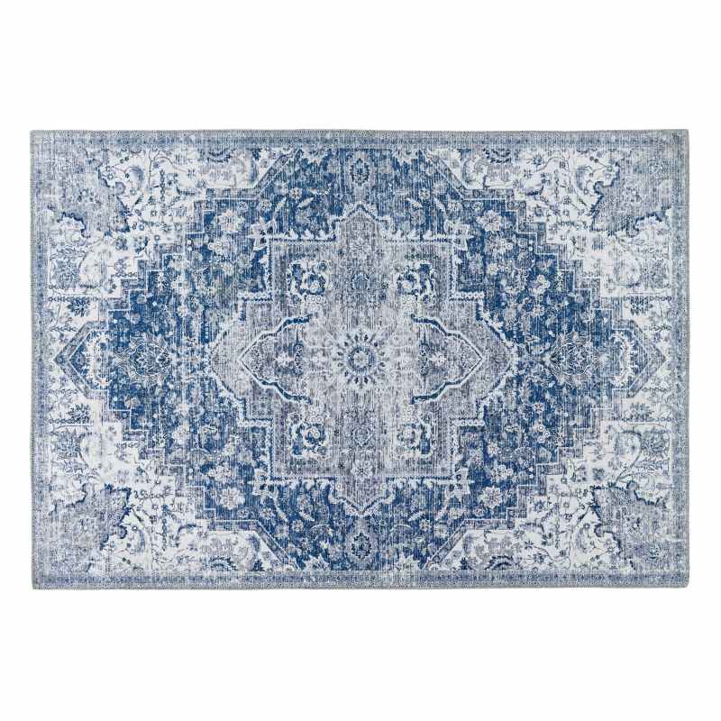 Origins Washable Garda Traditional Medallion Rug in Blue