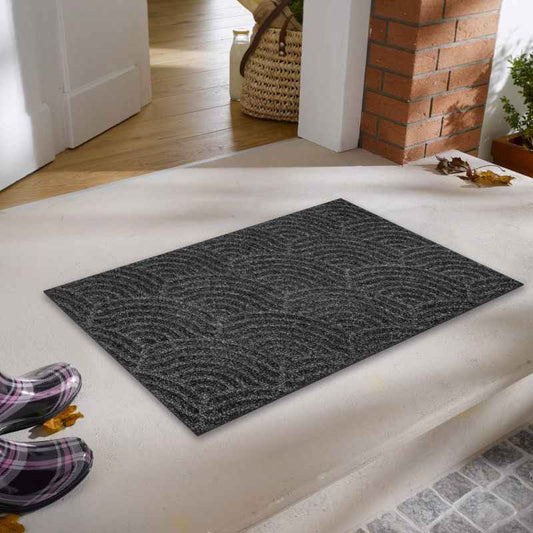 Dune Waves Scraper Doormats in Dark Grey