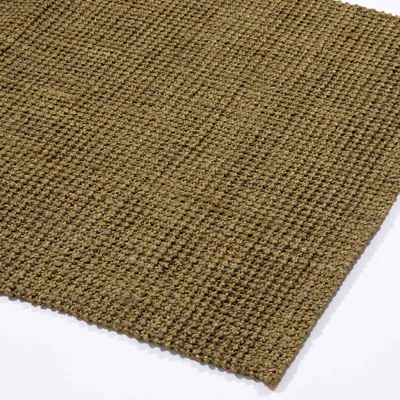 Whitefield Boucle Jute Modern Rug in Olive Green