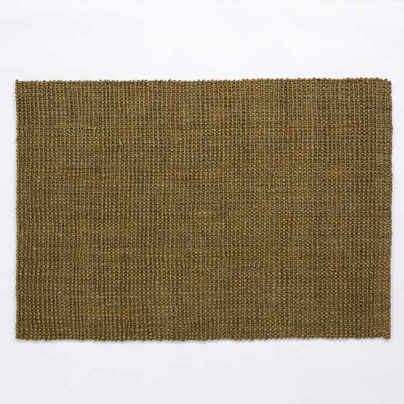 Whitefield Boucle Jute Modern Rug in Olive Green