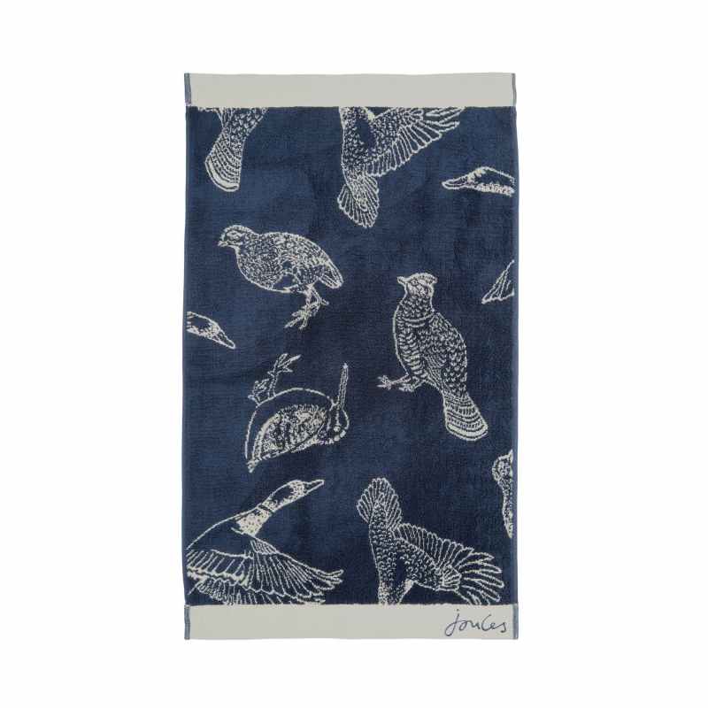 Wild Fowl Cotton Towels by Joules in Royal Blue