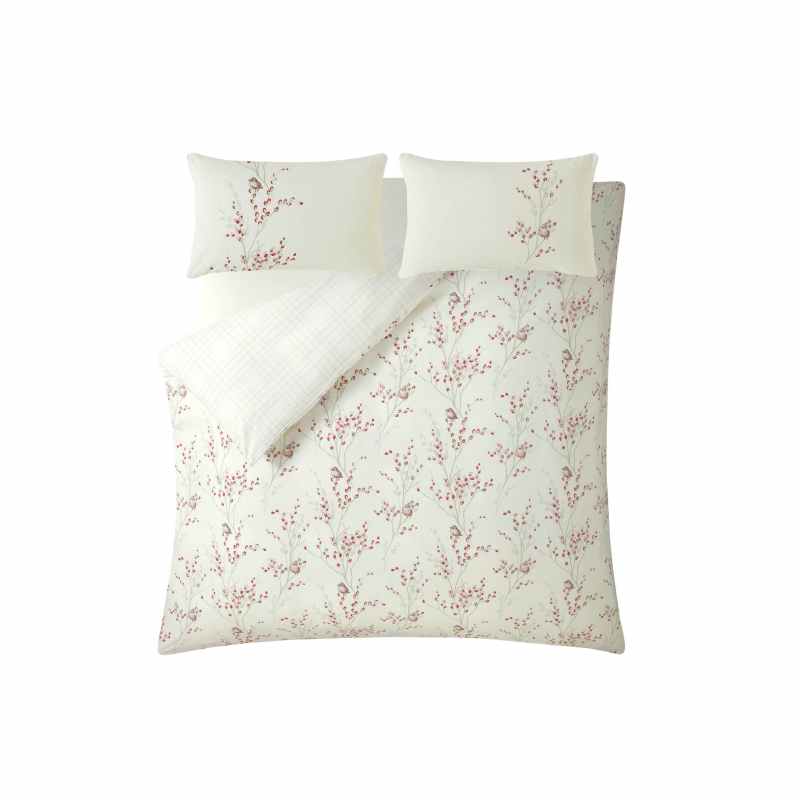 Winter Pussy Willow Bedding Set by Laura Ashley in Cranberry Red