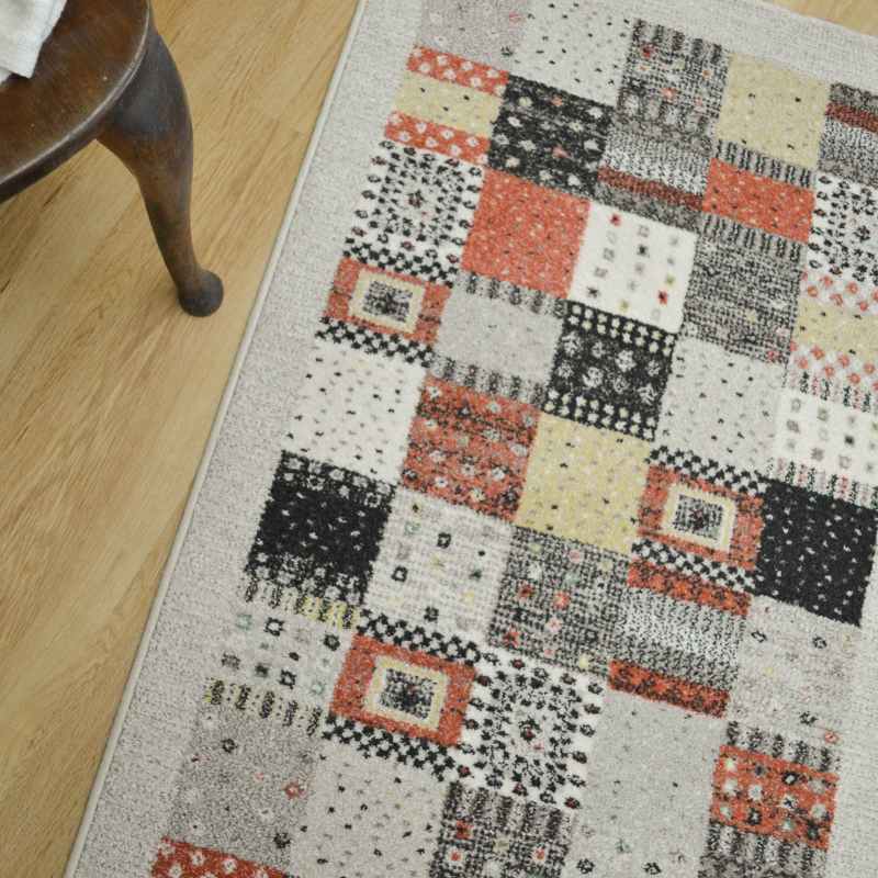 Woodstock Patchwork Runner Rugs 32036 6324 in Beige Multi
