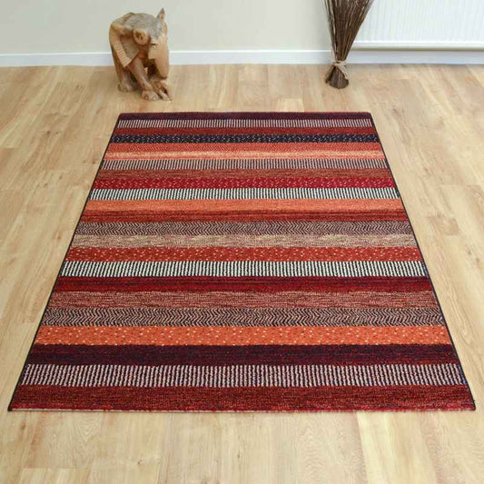 Woodstock Boho Stripe Rugs 32743 1382 in Blue