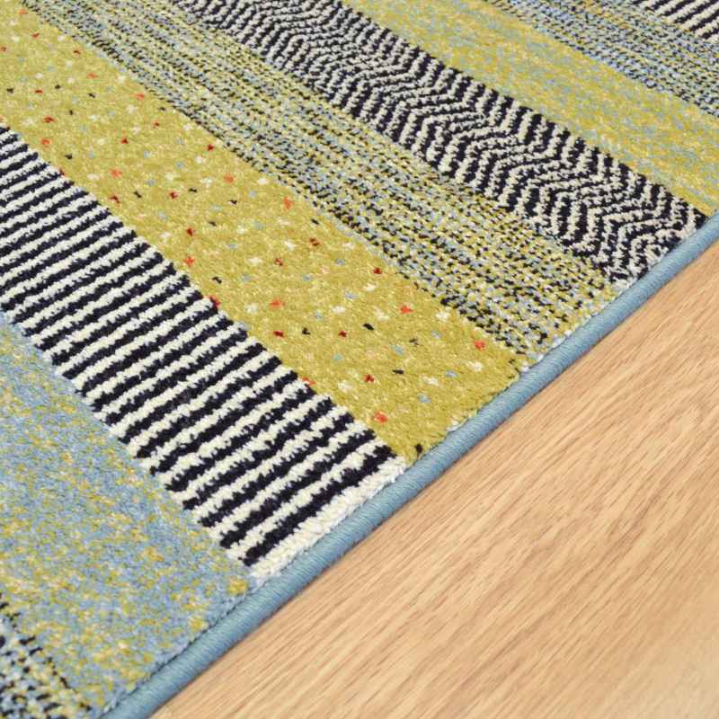 Woodstock Boho Stripe Rugs 32743 5342 in Blue Green