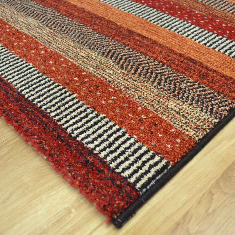Woodstock Boho Stripe Runner Rugs 32743 1382 in Blue