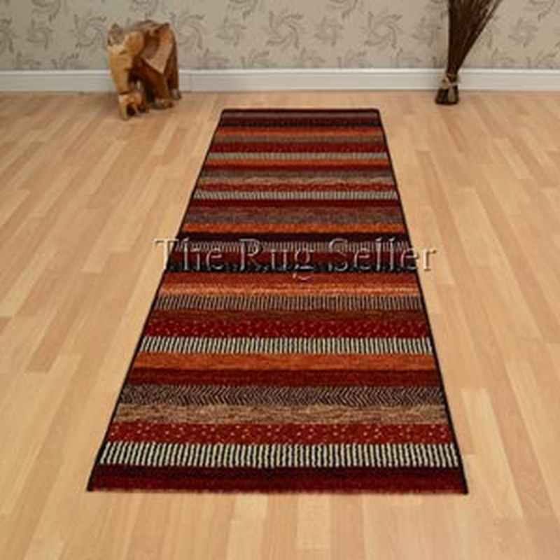 Woodstock Boho Stripe Runner Rugs 32743 1382 in Blue
